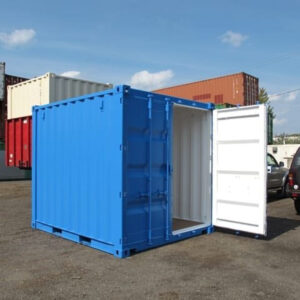 Can be stacked 9 high Cannot be transported on an ISO Chassis Easy to maneuver on at a jobsite or event New One-trip Condition SRA offers sale or long term rental agreements. DuoCon One-tripper (10′ +10′) Steel Shipping Containers